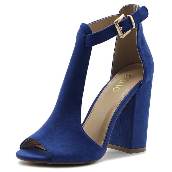blue t strap sandals