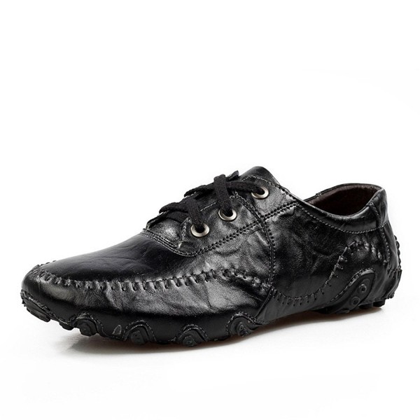 mens black leather driving loafers