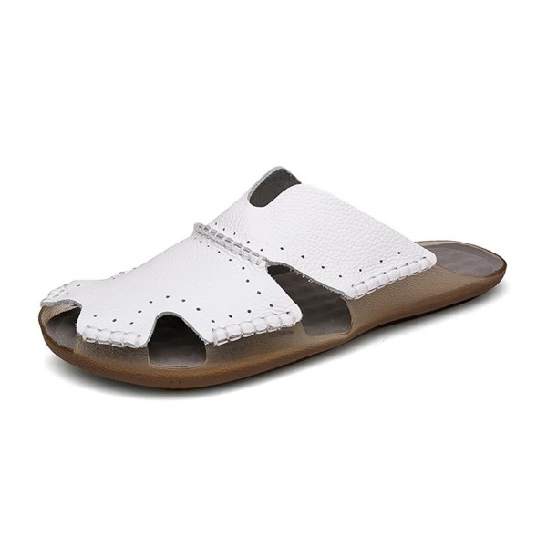 Summer Closed-Toe Beach Shoes Yaer Mens Outdoor Leather Sandals