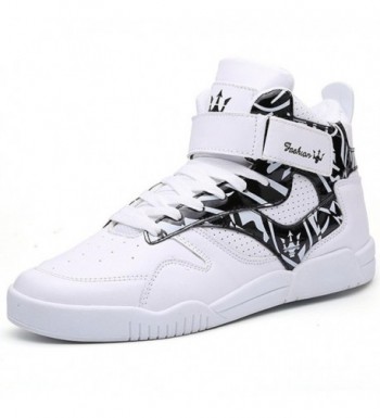 Men's Fashion High Top Leather Street Sneakers Sports Casual Shoes ...