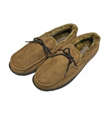 Mens Faux Suede Mocassin Slippers Camel