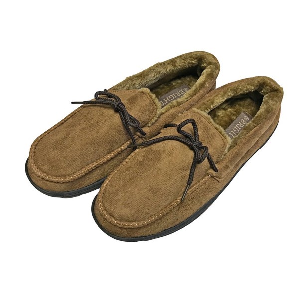 Mens Faux Suede Mocassin Slippers Camel
