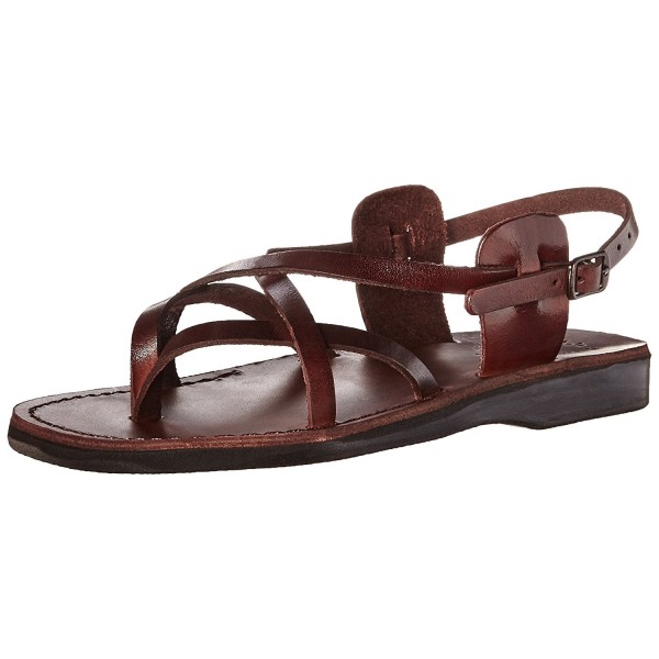 Men's Tamar (Buckle) Flat Sandal - Brown - C0127RBUN3F