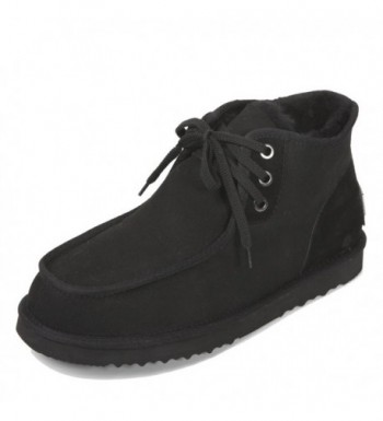 Ausland Mens Sheepskin Chukka Black