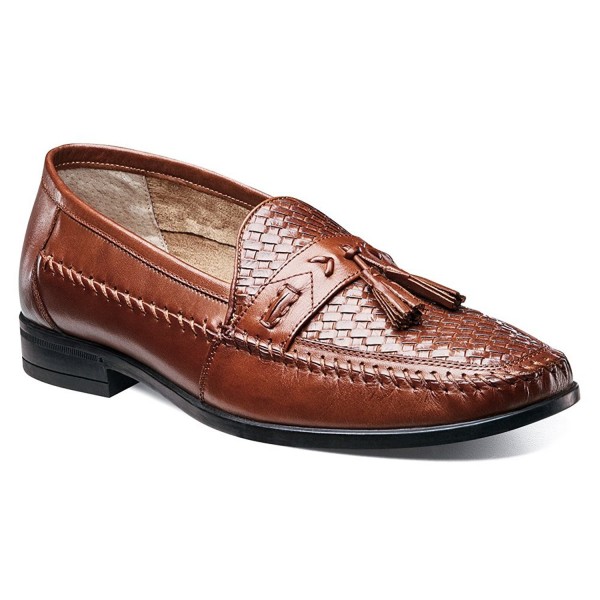 Men's Strafford Woven Slip-On Loafer - Cognac Leather - CR11NRFWUD7