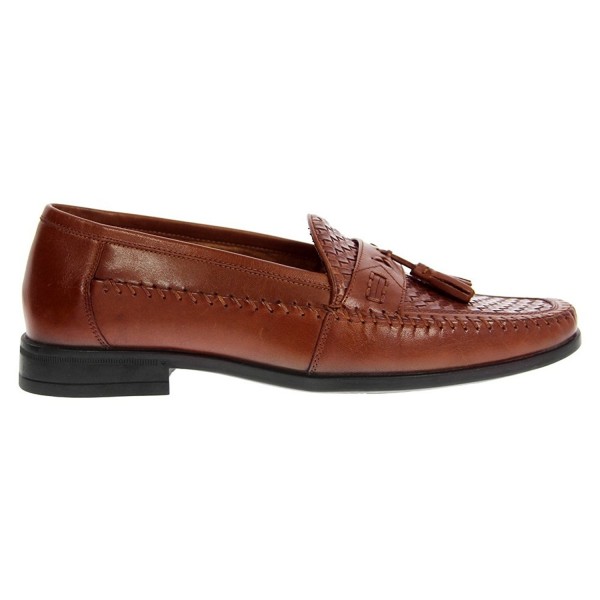 Men's Strafford Woven Slip-On Loafer - Cognac Leather - CR11NRFWUD7