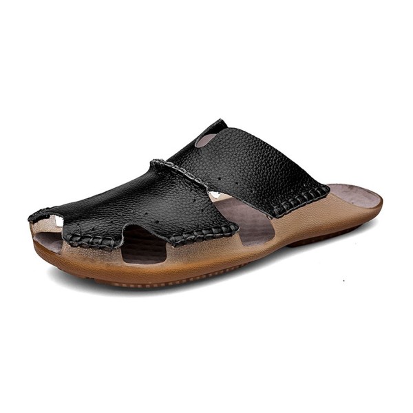 mens leather beach sandals