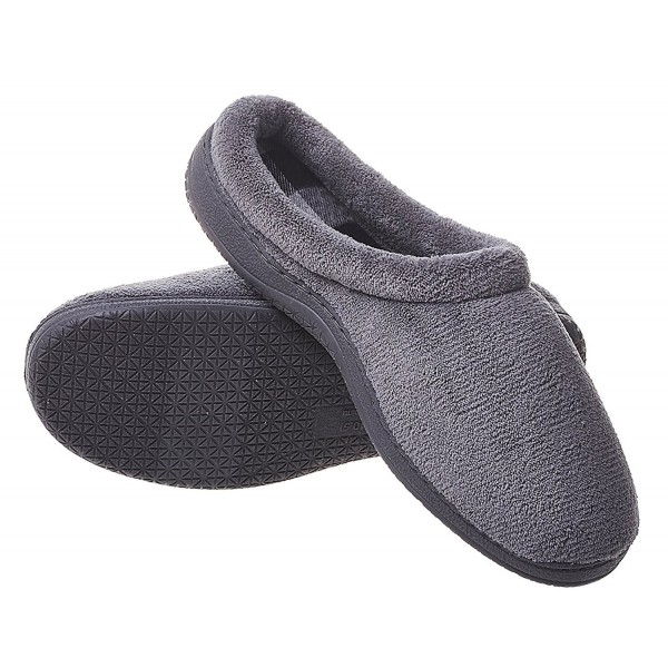 Men's Coral Fleece Warm Soft Cozy House Mule Slippers - Grey - CO12JYVWON3