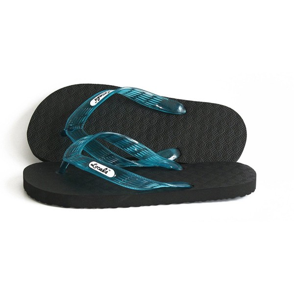 Locals Black Turquoise Strap Slipper