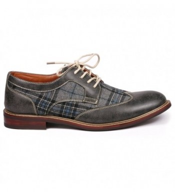 MET525-1 Men's Plaid Lace Up Wing Tip Classic Oxford Dress Shoes - Teal ...