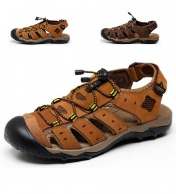 CIOR SPLX041 LBrown 46 CIOR Mens Leather Sports Sandals Summer Outdoor Fisherman Breathable Sport Beach Sandals