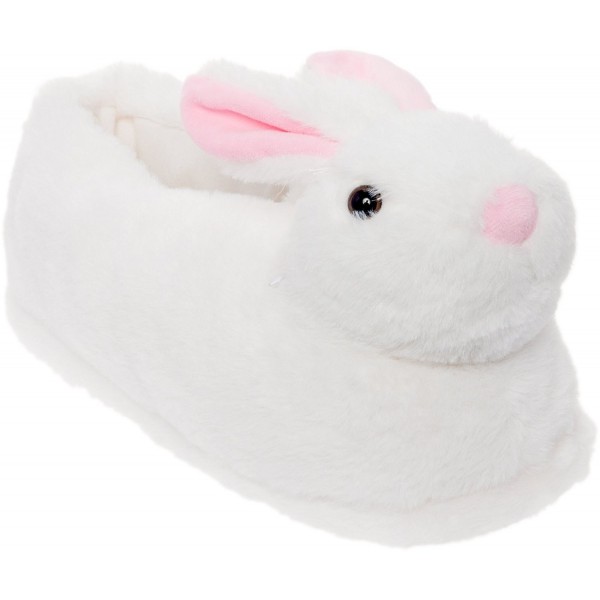 Light Up LED Bunny Slippers - Plush Novelty Animal Slippers - White ...