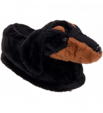 Dachshund Slippers Plush Platform Silver