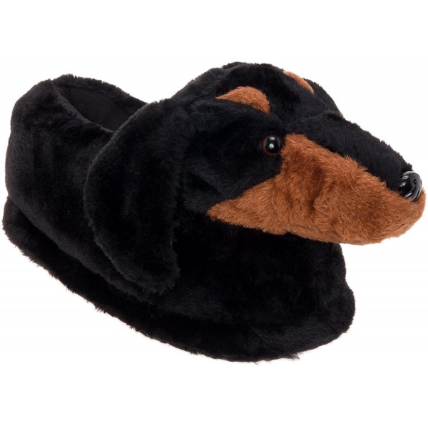 Dachshund Slippers Plush Platform Silver