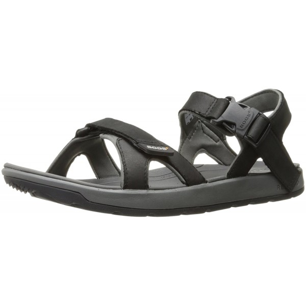 Men's Rio Leather Athletic Sandal - Black Leather - C412K918Q25