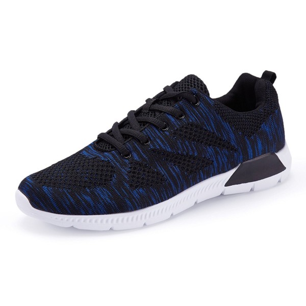 Mens Sneakers Athletic Sport Walking Casual Shoes For Run - Black/Navy ...