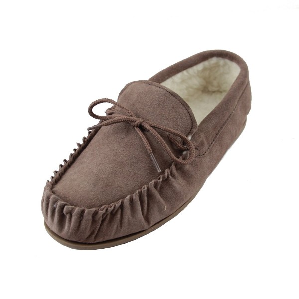 Deluxe Mens Sheepskin Moccasin Slippers