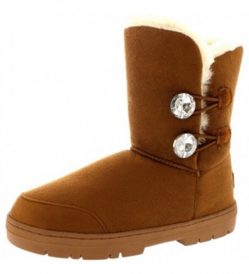 Womens Diamond Button Waterproof Winter