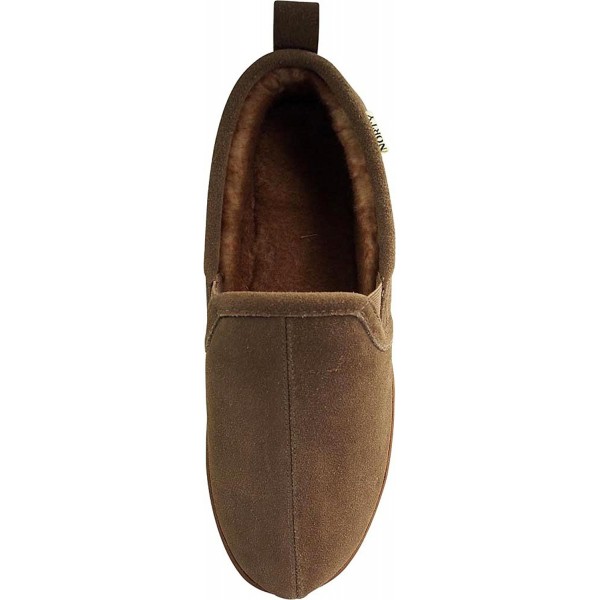 Mens Genuine Leather Cowhide Suede Slippers - Twin Gore Slip On Loafer ...