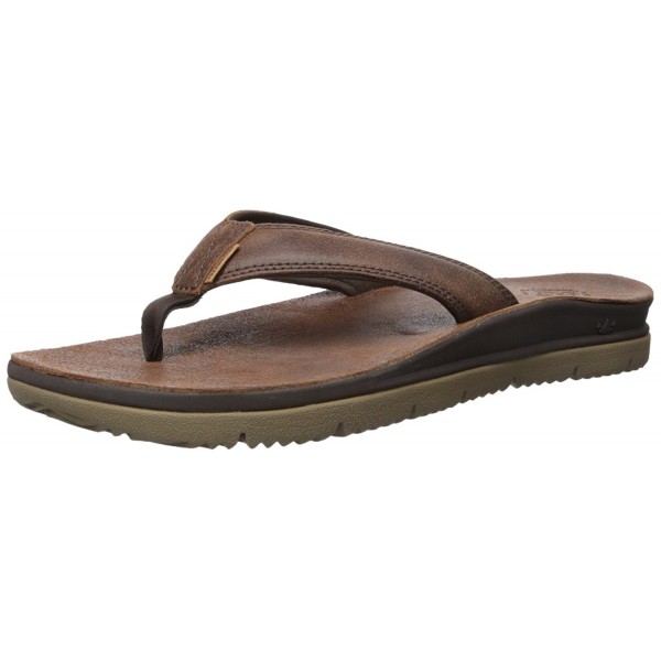 Men's Tall Boy Leather Flip Flop Sandal - Brown - CV11T91Z8NH